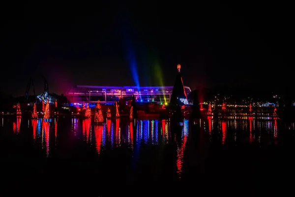 Orlando Florida Diciembre 2019 Mar Iluminado Colorido Árboles Navidad Con —  Fotos de Stock