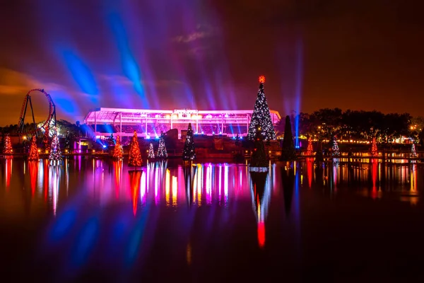 Orlando Florida Diciembre 2019 Mar Iluminado Colorido Árboles Navidad Con —  Fotos de Stock