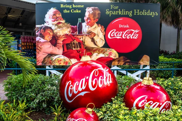 Orlando Florida Dicembre 2019 Vintage Santa Claus Coca Cola Segno — Foto Stock