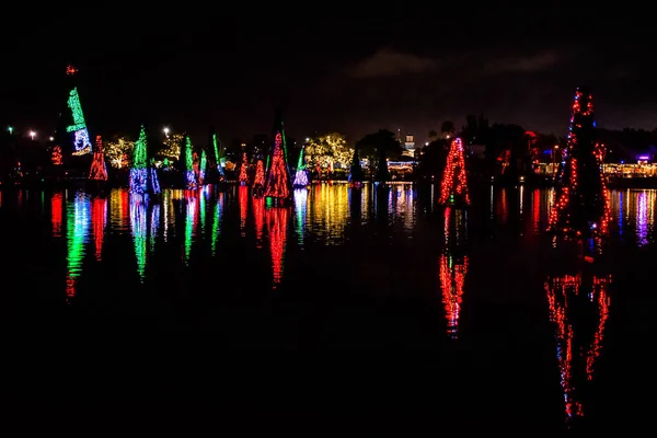 Orlando Florida Dezembro 2019 Mar Iluminado Colorido Árvores Natal Seaworld — Fotografia de Stock