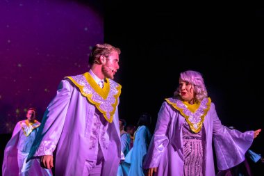 Orlando, Florida. December 30, 2019. O Wondrous Night Show is a greatest story with carols, puppets and live animals.at Seaworld (117).