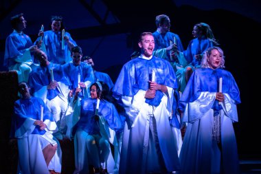 Orlando, Florida. December 30, 2019. O Wondrous Night Show is a greatest story with carols, puppets and live animals.at Seaworld (161)