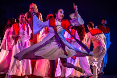 Orlando, Florida. December 30, 2019. O Wondrous Night Show is a greatest story with carols, puppets and live animals.at Seaworld (180).