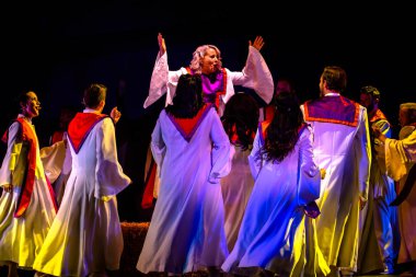 Orlando, Florida. December 30, 2019. O Wondrous Night Show is a greatest story with carols, puppets and live animals.at Seaworld (184).