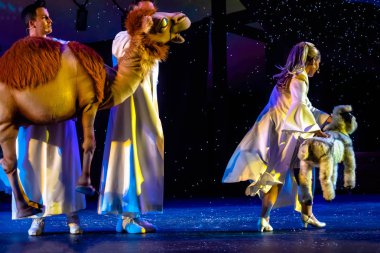 Orlando, Florida. December 30, 2019. O Wondrous Night Show is a greatest story with carols, puppets and live animals.at Seaworld (205)
