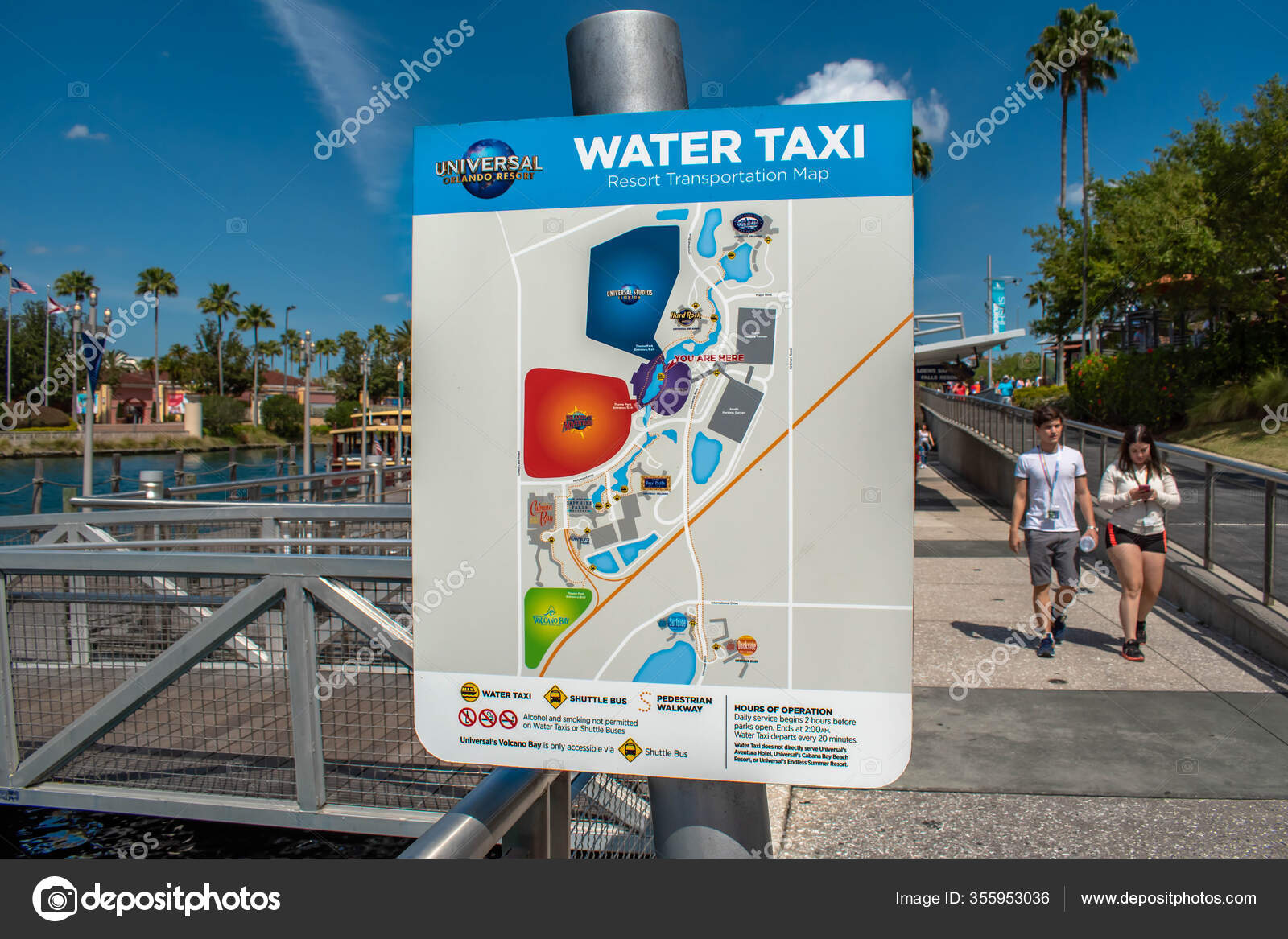 Orlando Florida March 2020 Water Taxi Sign Universal Studios