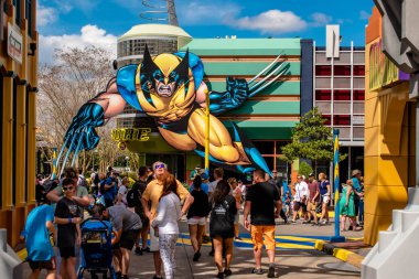 Orlando, Florida. Mart 02, 2019. Evrensel Macera Adaları 'ndaki Marvel Süper Kahraman Adası' ndaki renkli kötü adam (96)