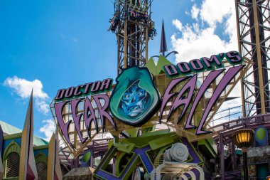  Orlando, Florida. March 02, 2019. Doctor Dooms Fear Falls attraction at Universals Islands of Adventure (93) clipart