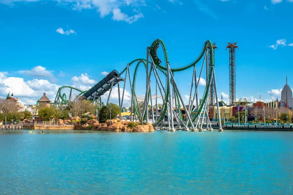 Orlando Florydzie Marca 2019 Ludzie Cieszący Się Niesamowite Hulk Coaster — Zdjęcie stockowe