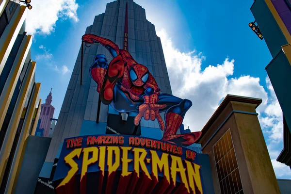 Orlando Florida Marzo 2019 Vista Superior Las Increíbles Aventuras Spiderman — Foto de Stock