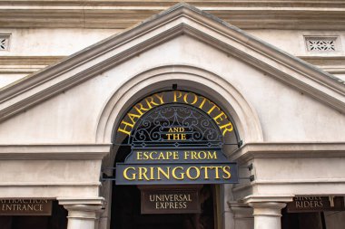 Orlando, Florida. Mart 02, 2020. Harry Potter ve Gringotts 'tan Kaçış Universal Stüdyoları' nda (40)