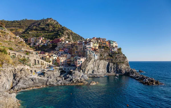Cinque Terre coast and small towns with vibrant colorful houses in La Spezia, Italy.