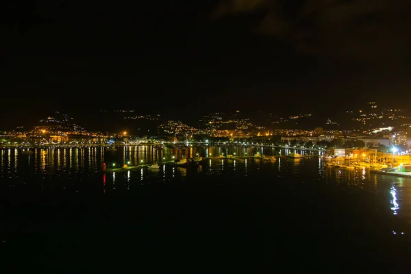 Vista Notturna Del Porto Della Città Spezia Italia — Foto Stock