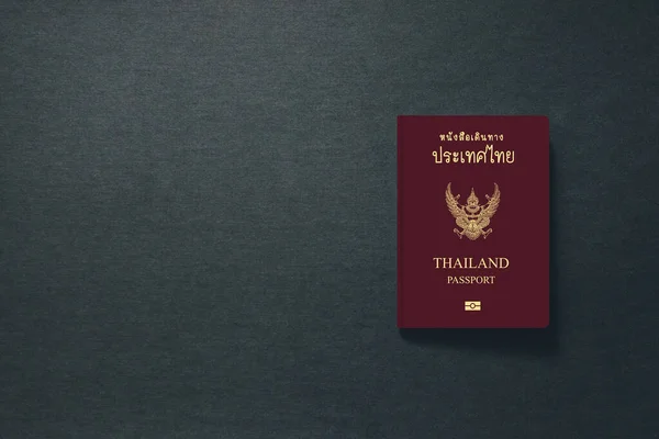 Thailand Passport on dark background with copy space - 3D Illustration — Stock Photo, Image