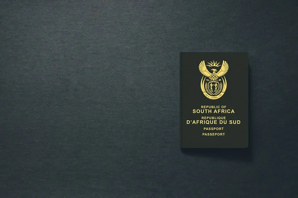 África do Sul Passaporte em fundo escuro com espaço de cópia - ilustração 3D — Fotografia de Stock