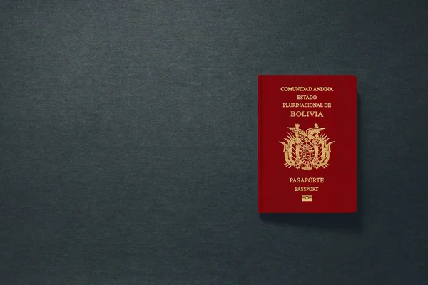Болівія Паспорт на темному тлі з копіюванням простору - 3d Ілюстрація — стокове фото