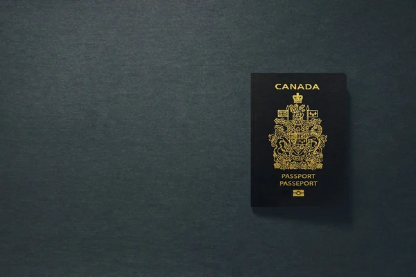 Canada Passport on dark background with copy space - 3D Illustration — Stock Photo, Image