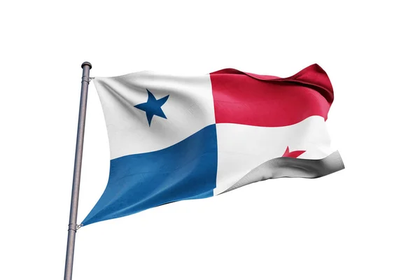 Panama Flag Waving White Background Close Isolated — Stock Photo, Image