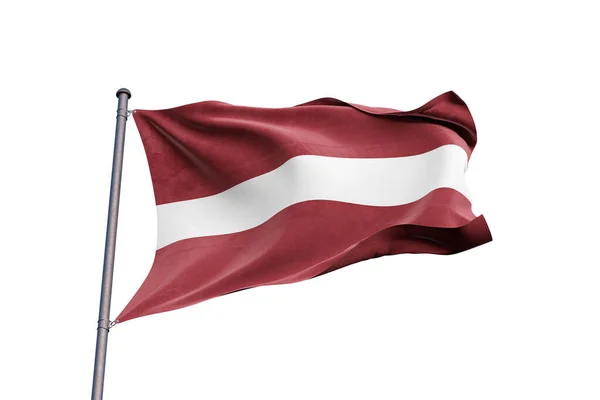 Latvia Flag Waving White Background Close Isolated — Stock Photo, Image