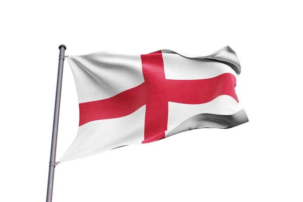 Σημαία Αγγλίας Κυματίζει Λευκό Φόντο Κοντά Απομονωμένη — Φωτογραφία Αρχείου
