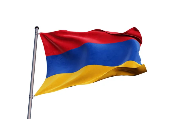 Armenia Flag Waving White Background Close Isolated — Stock Photo, Image