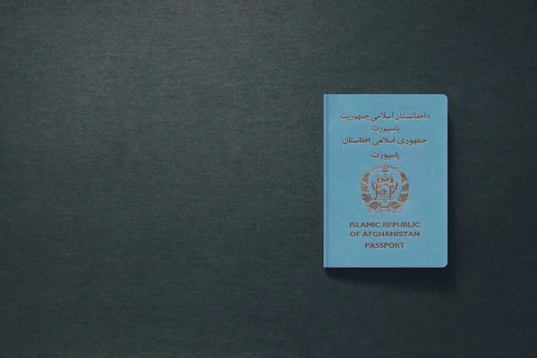 Αφγανιστάν Διαβατήριο σε σκοτεινό φόντο με αντίγραφο χώρου - 3d Εικονογράφηση — Φωτογραφία Αρχείου