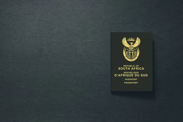 South Africa Passport on dark background with copy space - 3D Illustration — 스톡 사진