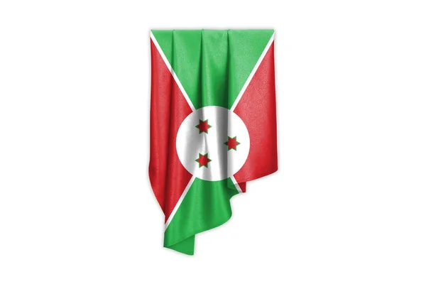 Burundi Flag Krásnou Lesklou Hedvábnou Texturou Výběrovou Stezkou Ilustrace — Stock fotografie