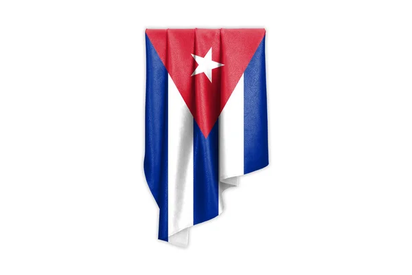 Cuba Bandeira Com Uma Bela Textura Seda Brilhante Com Caminho — Fotografia de Stock