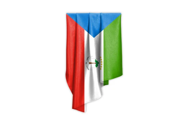 Rovníková Guinea Vlajka Krásnou Lesklou Hedvábnou Texturou Výběrovou Stezkou Ilustrace — Stock fotografie