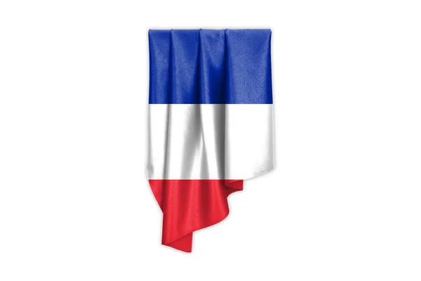 France Flag Beautiful Glossy Silk Texture Selection Path Illustration — Stock Photo, Image