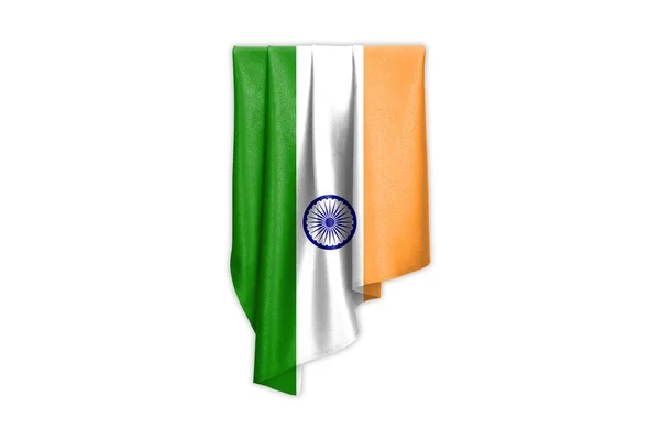 India Vlag Met Een Mooie Glanzende Zijde Textuur Met Selectie — Stockfoto