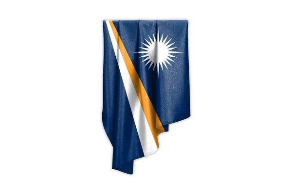 Marshallovy Ostrovy Vlajka Krásnou Lesklou Hedvábnou Texturou Výběrovou Stezkou Ilustrace — Stock fotografie