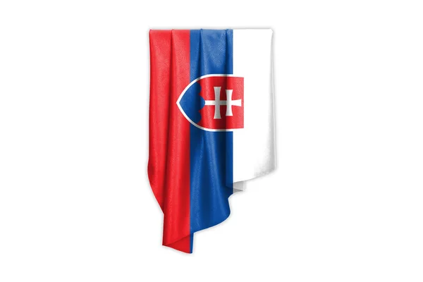 Szlovákia Zászló Egy Gyönyörű Fényes Selyem Textúra Kiválasztási Útvonal Illusztráció — Stock Fotó