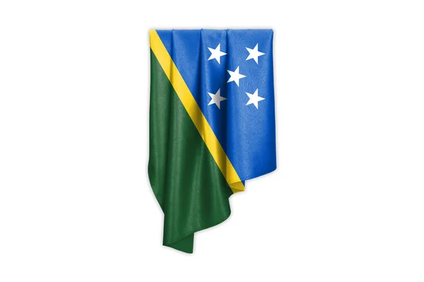 Flagge Der Salomonen Mit Einer Wunderschönen Glänzenden Seidentextur Mit Selektionspfad — Stockfoto
