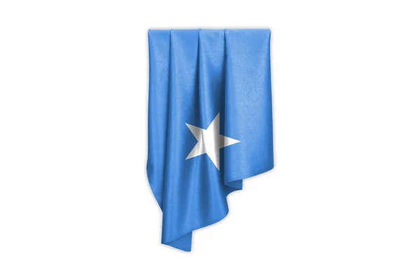 Σημαία Σομαλίας Όμορφη Γυαλιστερή Μεταξένια Υφή Δυνατότητα Επιλογής Illustration — Φωτογραφία Αρχείου