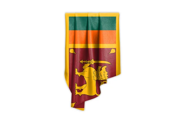 Σημαία Σρι Λάνκα Όμορφη Γυαλιστερή Μεταξένια Υφή Επιλογή Διαδρομής Illustration — Φωτογραφία Αρχείου