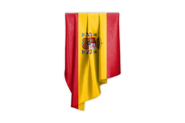 Σημαία Ισπανίας Όμορφη Γυαλιστερή Μεταξένια Υφή Δυνατότητα Επιλογής Illustration — Φωτογραφία Αρχείου
