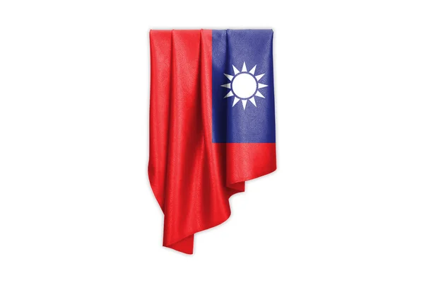 Taiwan Flagga Med Vacker Glänsande Sidenstruktur Med Urvalsbana Illustration — Stockfoto