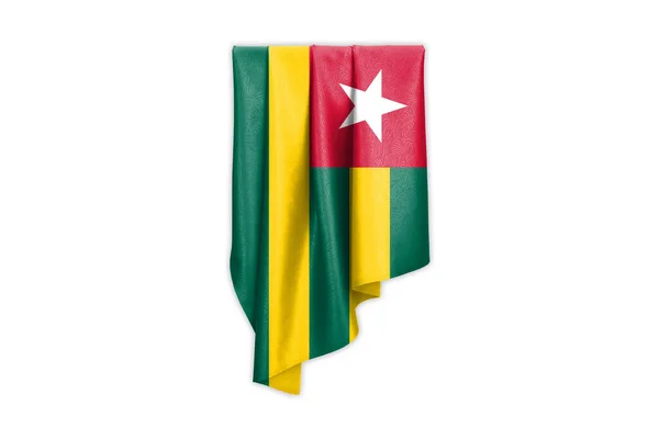 Bandera Togo Con Una Hermosa Textura Seda Brillante Con Trayectoria — Foto de Stock