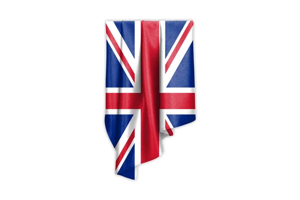 具有美丽光滑丝质和选择路径的英国国旗 3D插图 — 图库照片