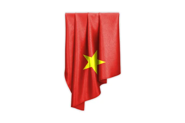 Σημαία Βιετνάμ Μια Όμορφη Γυαλιστερή Υφή Μετάξι Επιλογή Διαδρομή Εικονογράφηση — Φωτογραφία Αρχείου