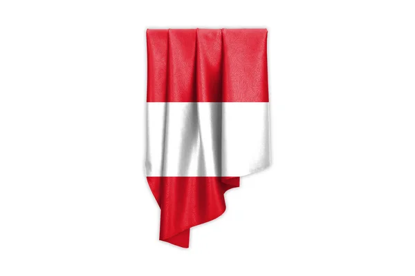 Peru Vlag Met Een Mooie Glanzende Zijde Textuur Met Selectie — Stockfoto