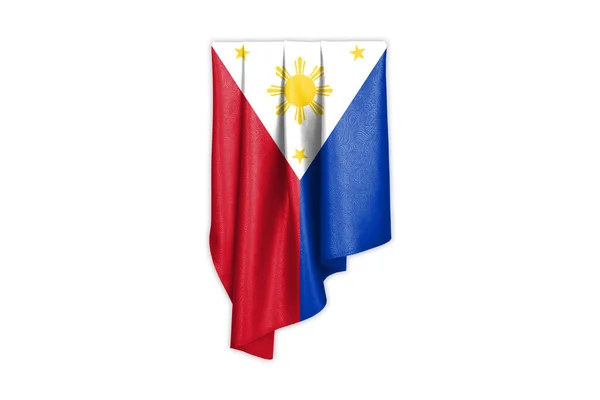 Bandera Filipinas Con Una Hermosa Textura Seda Brillante Con Trayectoria — Foto de Stock