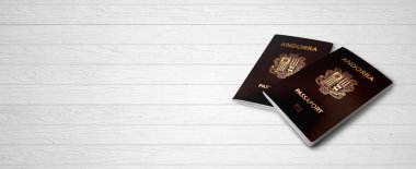 Andorra Pasaportları Ahşap Çizgiler Arkaplan Afişi ile Kopya Alanı - 3B İllüstrasyon