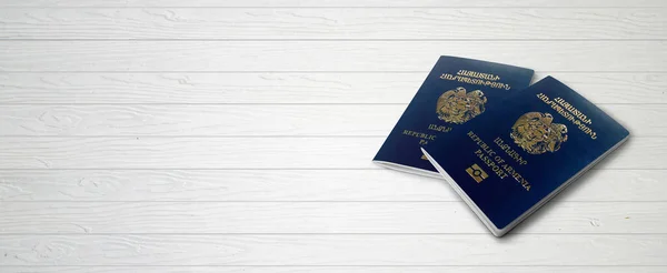 Armenia Passports Wood Lines Background Banner Copy Space Illustration — 스톡 사진