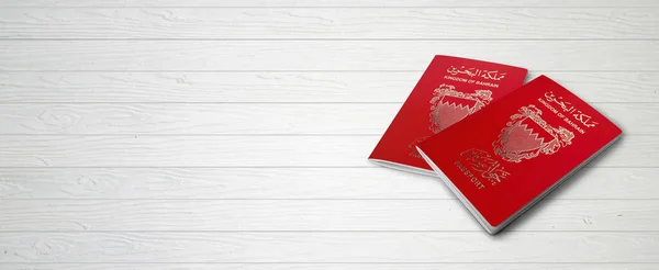 Διαβατήρια Bahraini Στο Wood Lines Background Banner Copy Space Illustration — Φωτογραφία Αρχείου