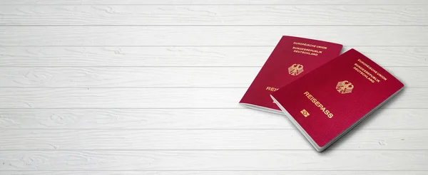 German Passports Wood Lines Background Banner Copy Space Illustration — 스톡 사진