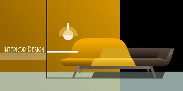 Abstrait Intérieur Moderne Dans Des Tons Pastel Modèle Vectoriel Pour — Image vectorielle