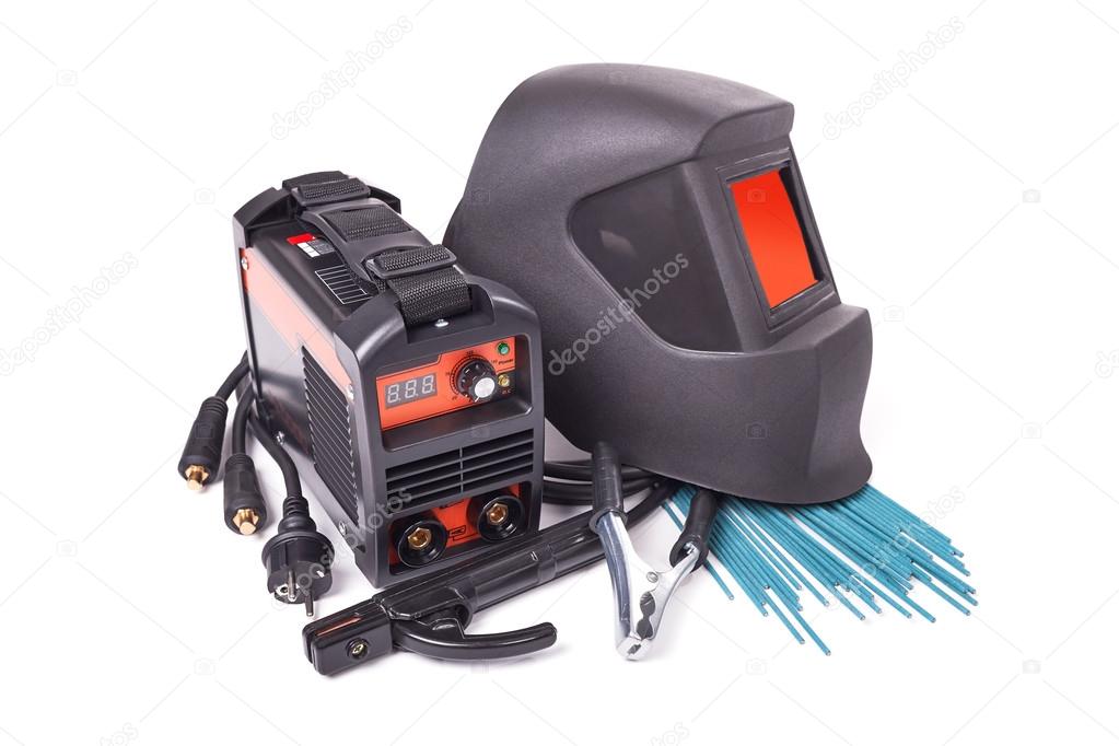 Welding equipment isolated on white background